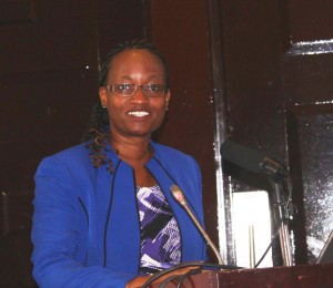 Ms. Susan Mochache, Principal Secretary for Social Security and Services (Ministry of Labour and East African Affairs) makes the keynote speech